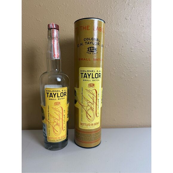 Colonel EH Taylor Small Batch Bourbon Whiskey Bottle and Tube, Empty, EHT - Picture 2 of 5